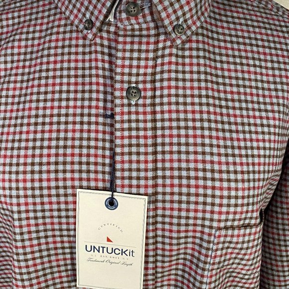 UNTUCKit MEN'S 100% COTTON FLANNEL "REGULAR FIT" SHIRT (NEW) - Picture 9 of 9